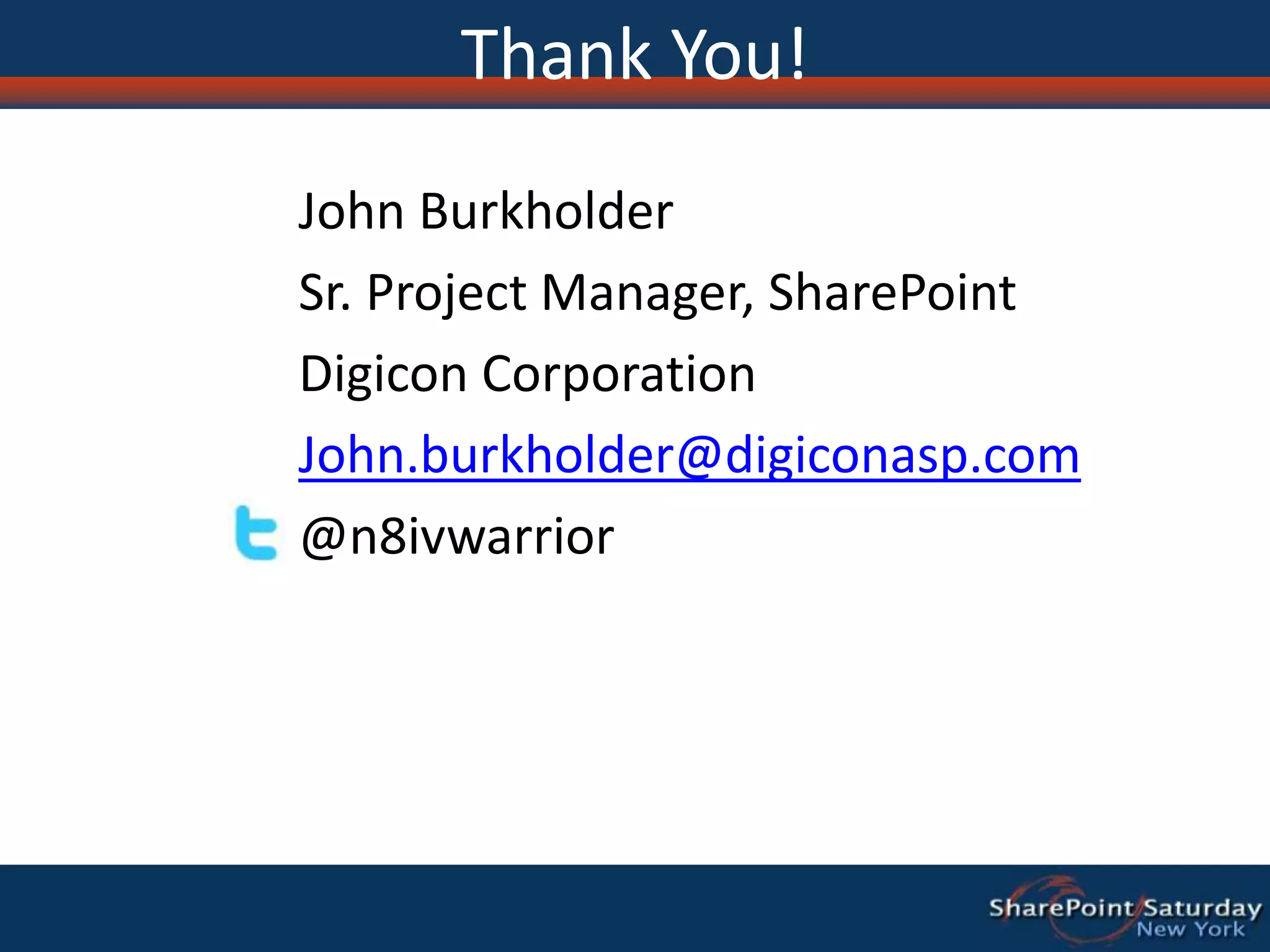 HostingNot supported by HMC…nor will it ever be.Most control panels do not yet support or integrate with SharePoint 2010.PowerShell allows for easier control panel development.Active Directory integration now allows for custom incoming e-mail.Manual provisioning through Tenant Administration.