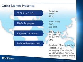 Quest Market Presence
                                   Americas
         60 Offices, 3 HQs         EMEA
                ...