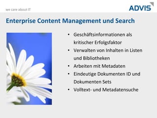 Enterprise Content Management und SearchGeschäftsinformationen als kritischer Erfolgsfaktor
