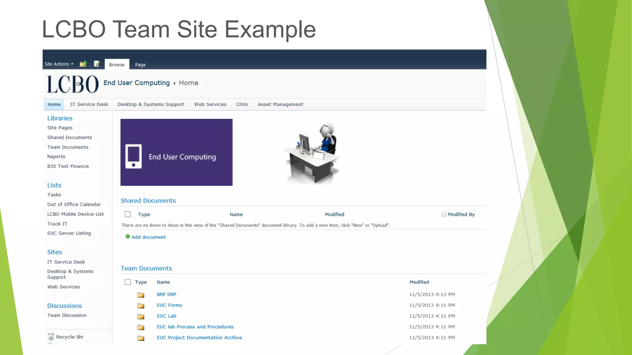 LCBO Team Site Example  