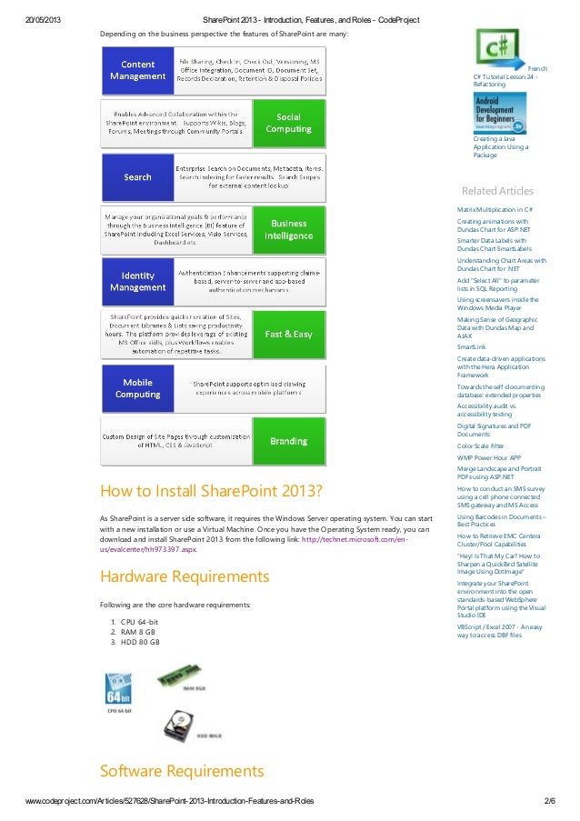 share point 2013 introduction features and roles collaboration charts for sharepoint 2010