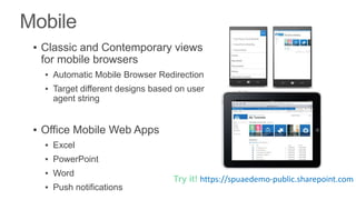 ▪ Apps are self-contained
  pieces of functionality
  that extend the
  capabilities of a
  SharePoint website
▪ Place to host your App:
  ▪ App Store
  ▪ On-premise
 