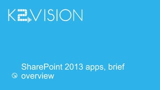 SharePoint 2013 apps, brief
overview
 
