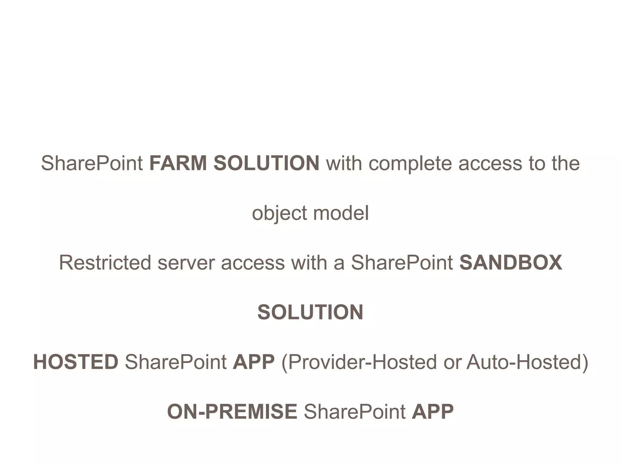 Sharepoint 2013 apps - A very brief introduction | PPTX