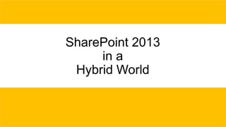 SharePoint 2013
in a
Hybrid World

 