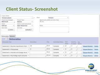 Client Deliverable Vault - Screenshot
 