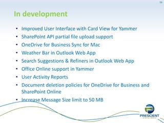 No more website
• No more SharePoint Public Websites
• Will support for two more years
• Focus on integrating third-party alternatives
56
 
