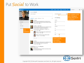 Social




     Copyright 2012 © Microsoft Corporation and Sentri, Inc. All rights reserved.
 