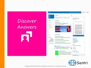 Discover
Answers




   Copyright 2012 © Microsoft Corporation and Sentri, Inc. All rights reserved.
 