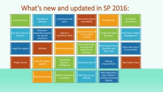 SharePoint 2016 Overview | PPTX