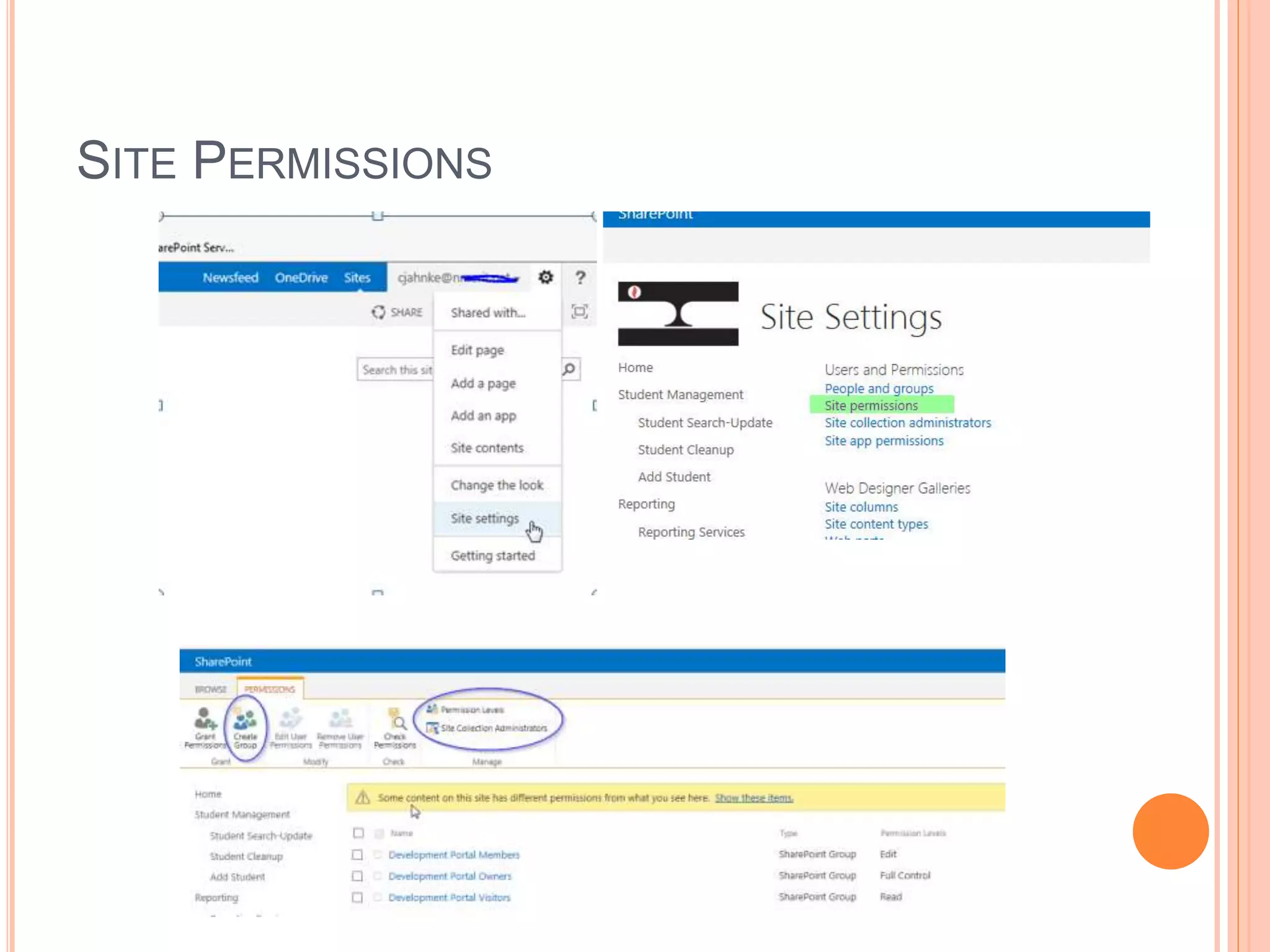 SITE PERMISSIONS
 