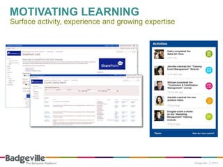 MOTIVATING LEARNING
Surface activity, experience and growing expertise
 
