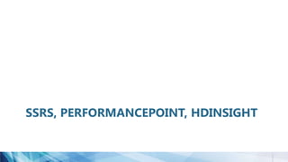 SSRS, PERFORMANCEPOINT, HDINSIGHT
 