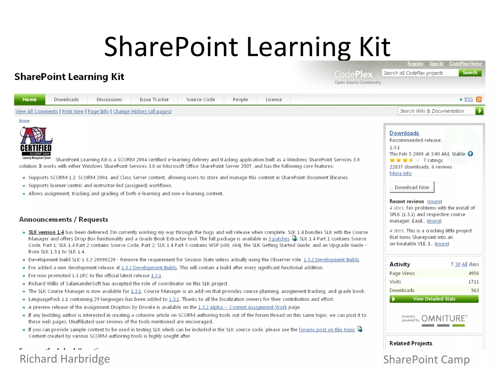SharePoint Learning Kit SharePoint Camp Richard Harbridge 