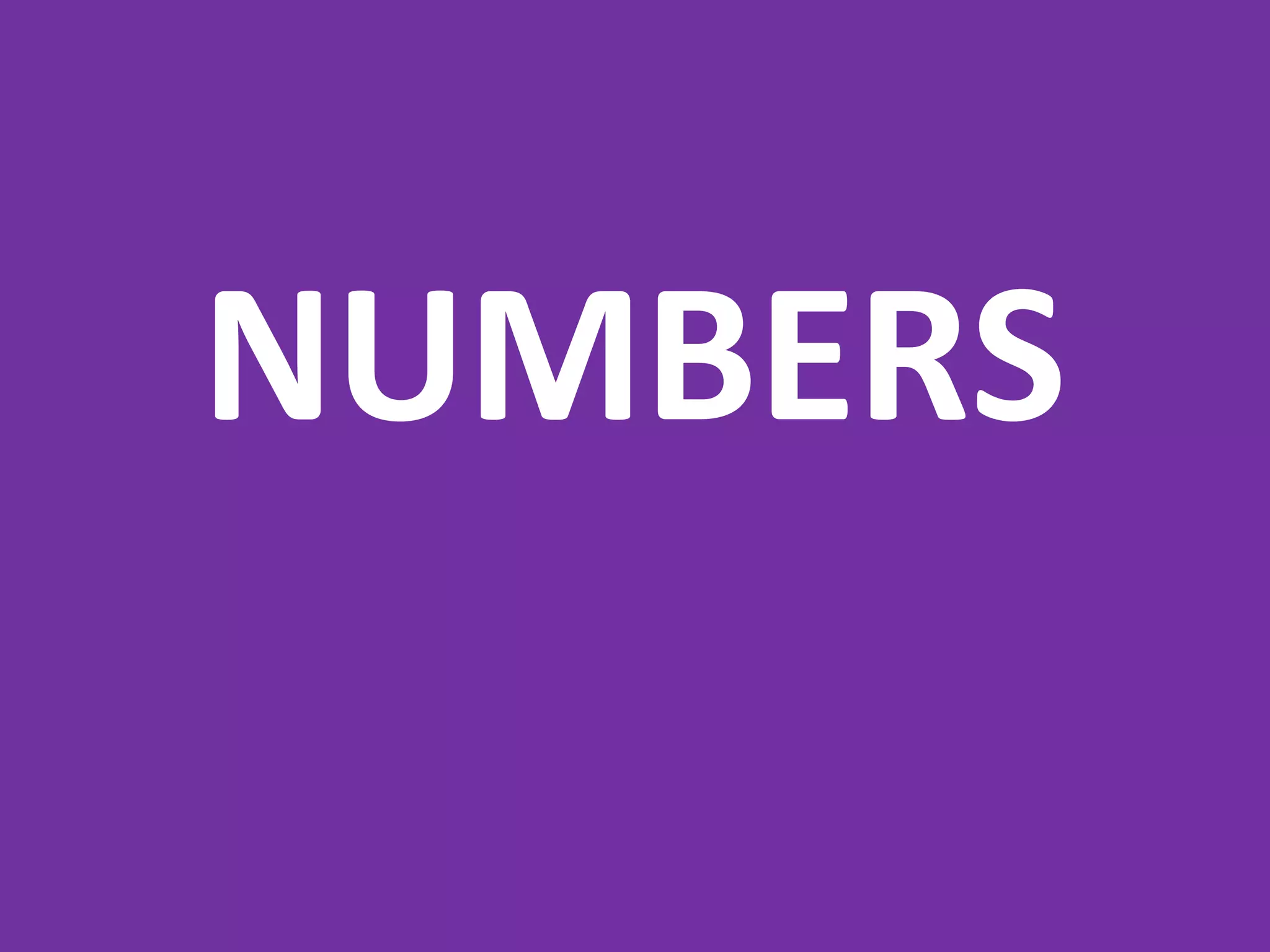 NUMBERS 