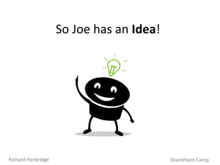 So Joe has an  Idea ! SharePoint Camp Richard Harbridge 