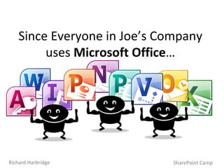 Since Everyone in Joe’s Company uses  Microsoft Office … SharePoint Camp Richard Harbridge 