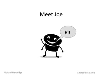 Meet Joe Hi! SharePoint Camp Richard Harbridge 