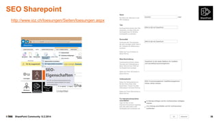 SEO Sharepoint
http://www.ioz.ch/loesungen/Seiten/loesungen.aspx

©

SharePoint Community 12.2.2014

36

 