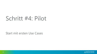 Schritt #4: Pilot 
Start mit ersten Use Cases 
31 
 