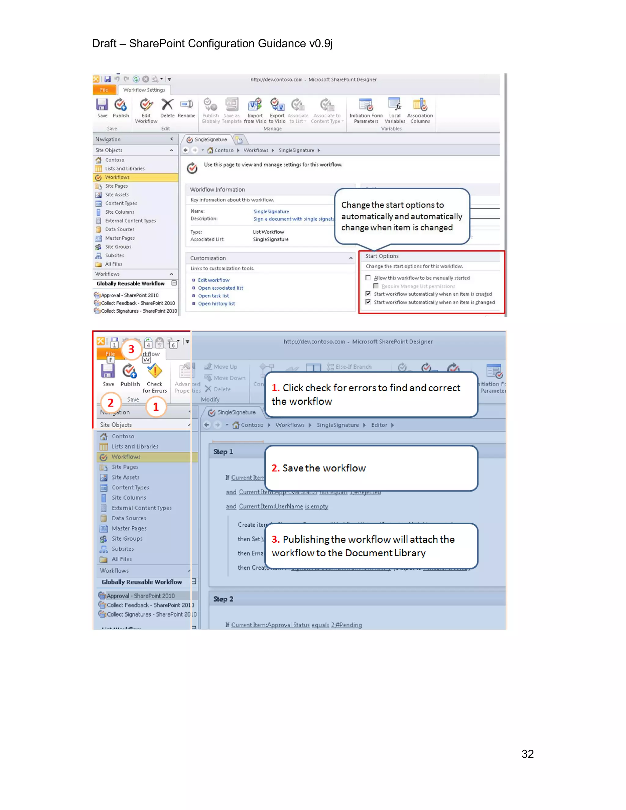 Draft – SharePoint Configuration Guidance v0.9j
32
 