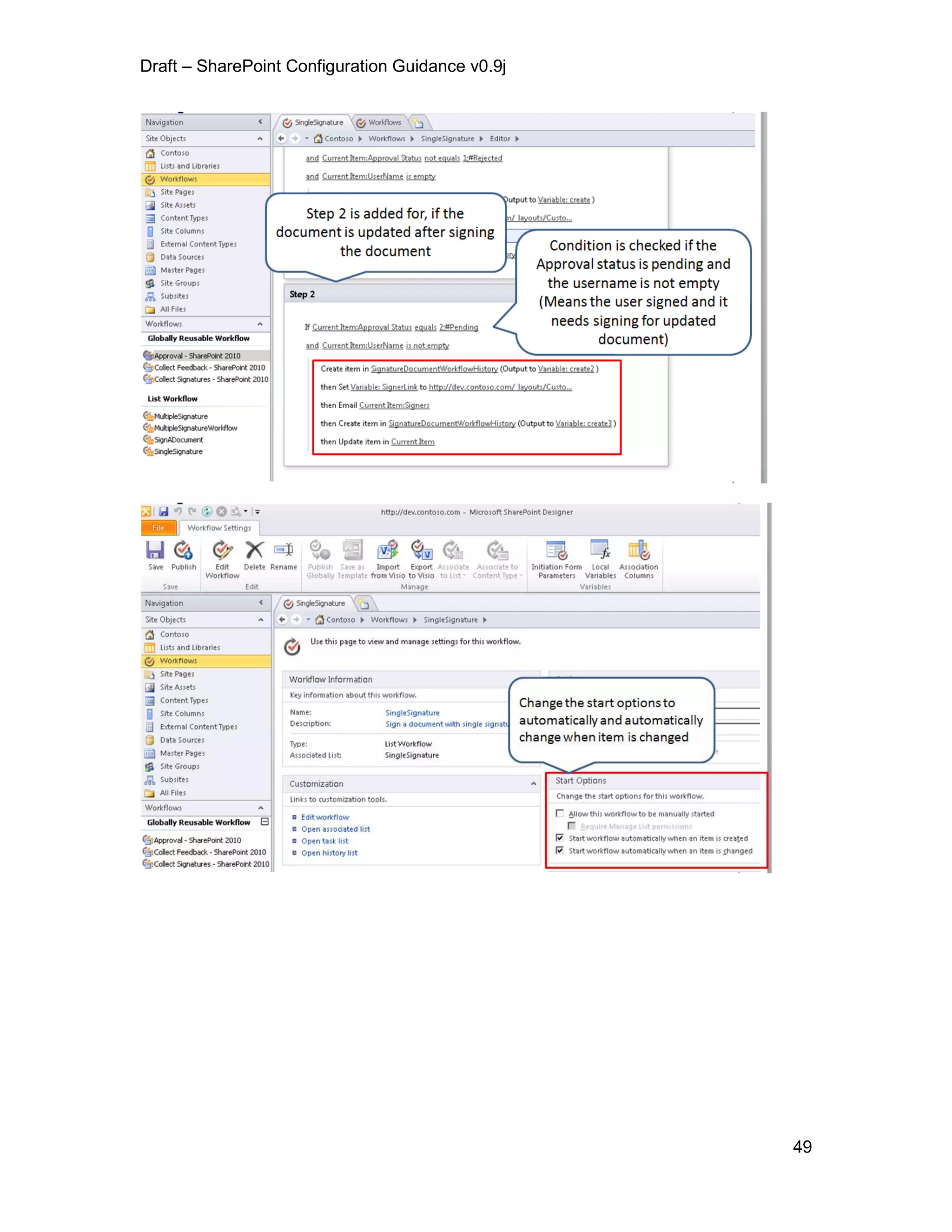Draft – SharePoint Configuration Guidance v0.9j
49
 