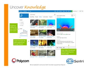 Knowledge




  We are pleased to announce Sentri has been acquired by Polycom
 