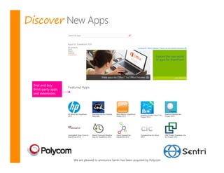 Discover




           We are pleased to announce Sentri has been acquired by Polycom
 