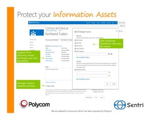 Information Assets




We are pleased to announce Sentri has been acquired by Polycom
 