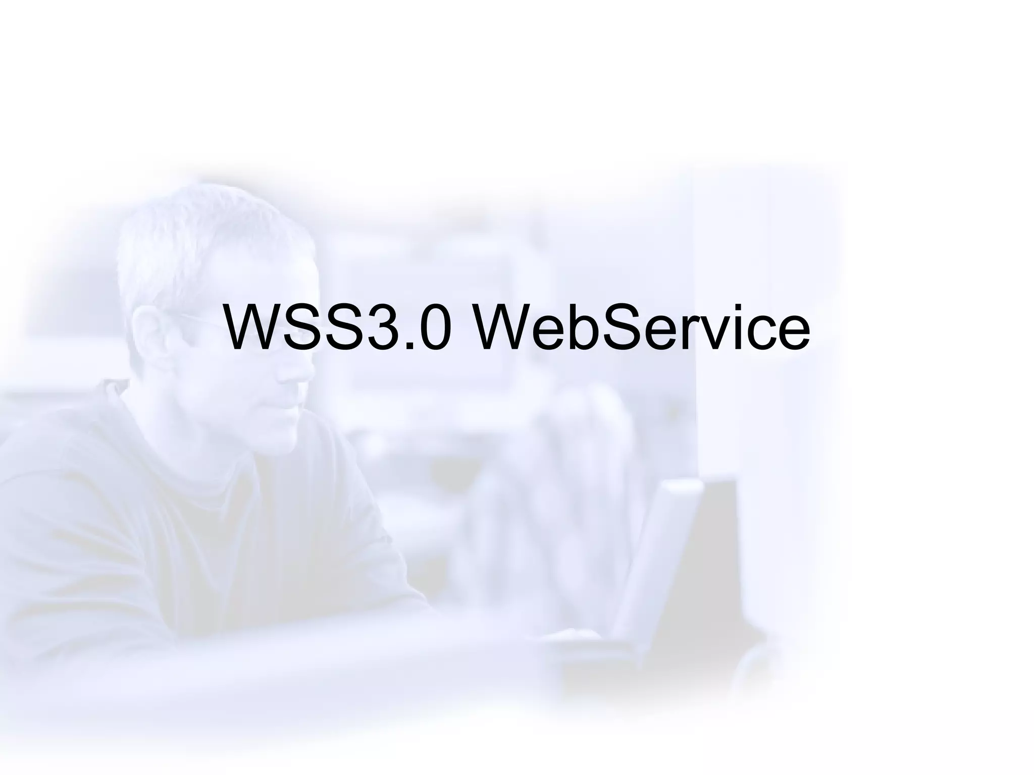 WSS3.0 WebService 