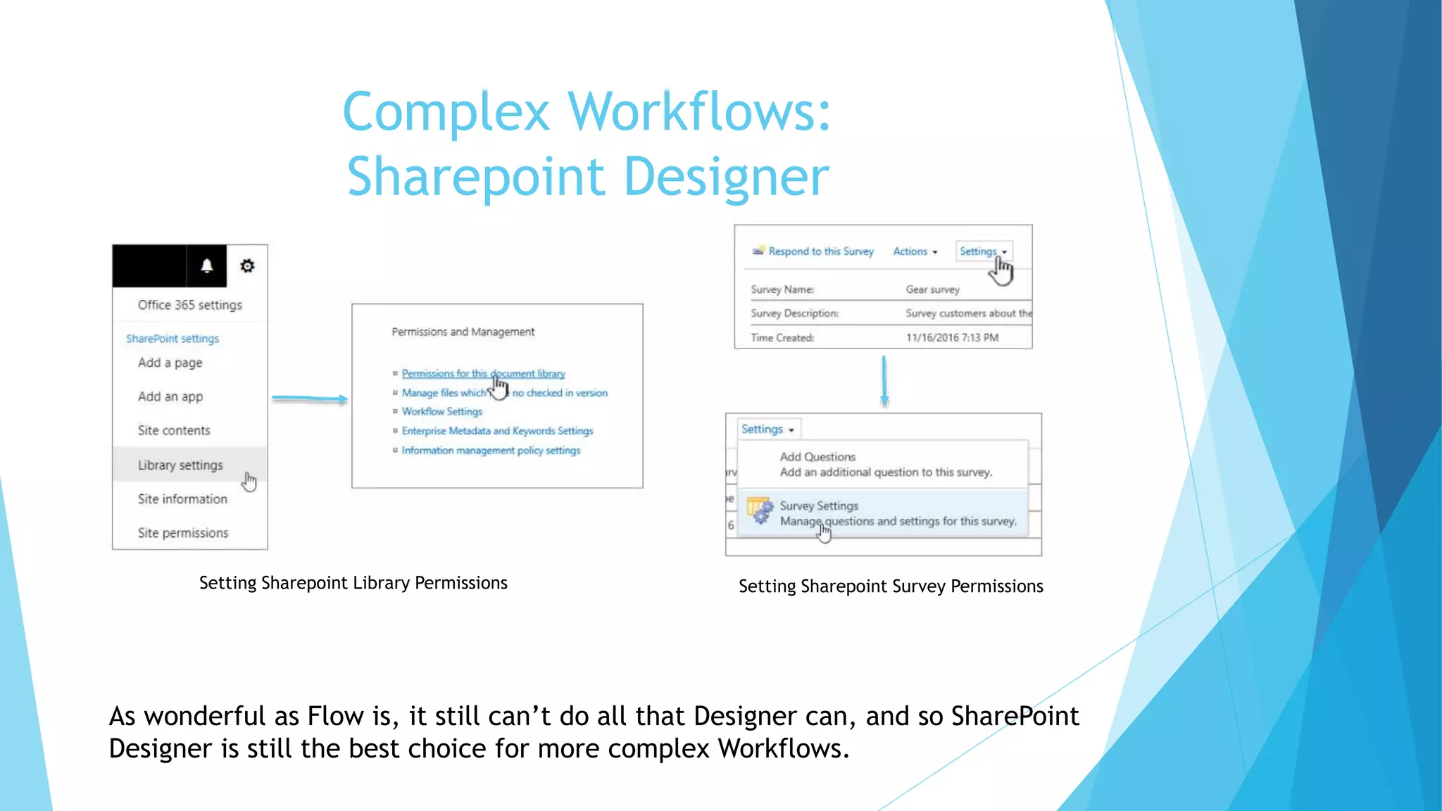 Sharepoint Designer vs Microsoft Flow | PPT image.