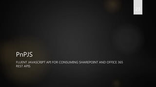 Pnp Js Library PnP reusable controls, property pane controls and PnPJS library | PPTX