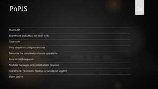 Pnp Js Library PnP reusable controls, property pane controls and PnPJS library | PPTX