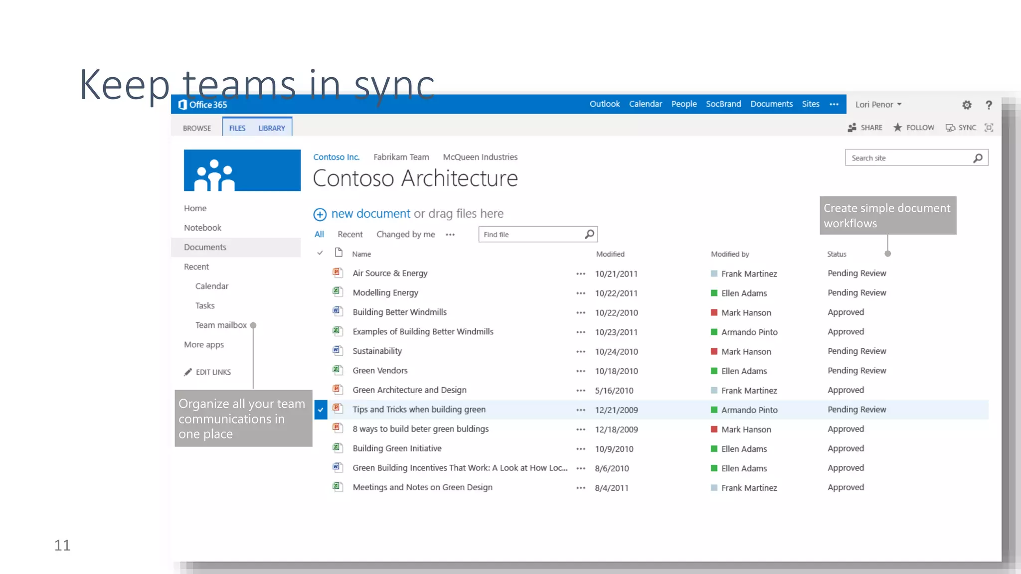 Organize all your team
communications in
one place
 
