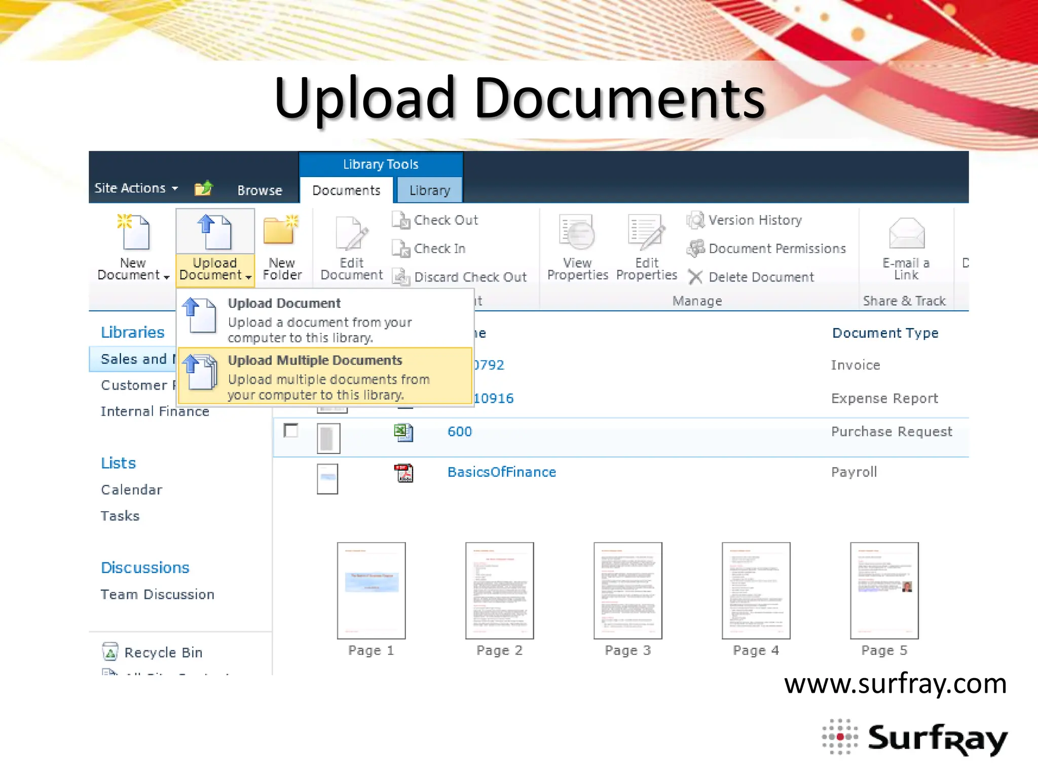 Upload Documents




                   www.surfray.com
 