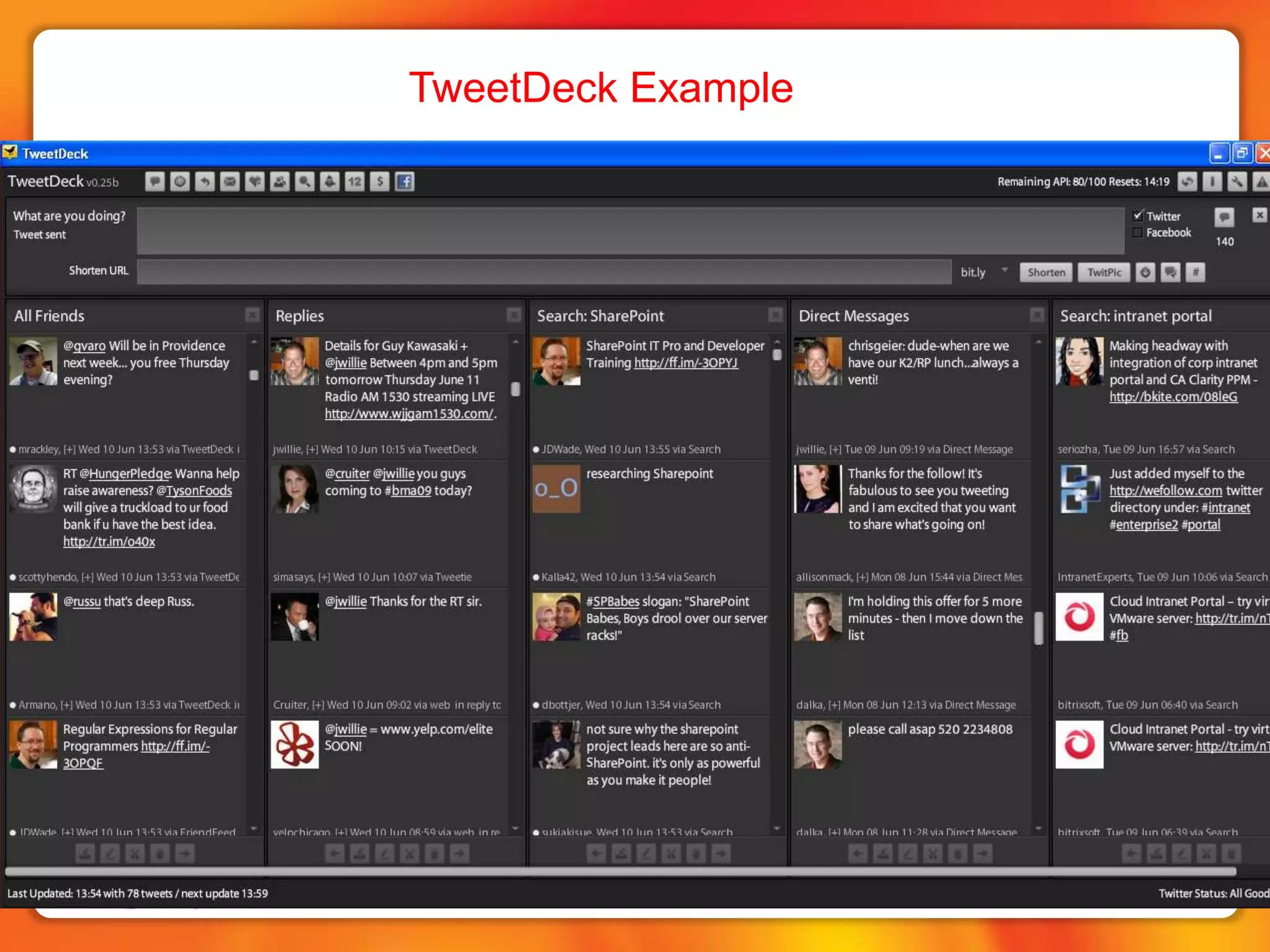 TweetDeck Example