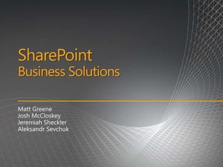 A SharePoint Solution | PPT