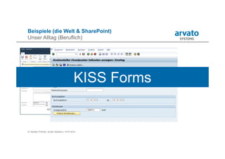 8 | Karsten Pohnke | arvato Systems | 10.07.2014
Beispiele (die Welt & SharePoint)
Unser Alltag (Beruflich)
KISS Forms
 