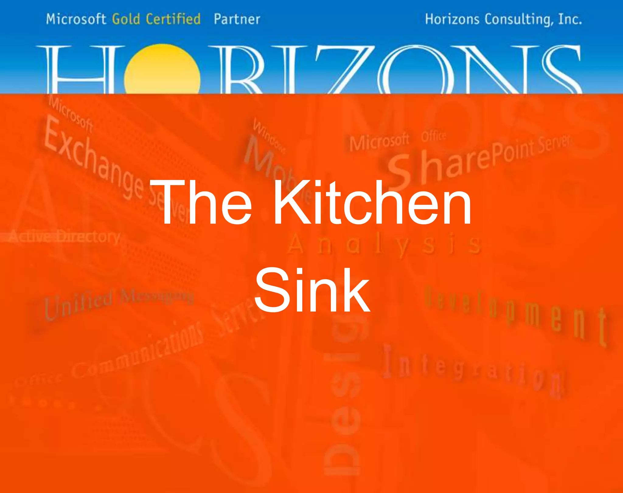 The Kitchen
Sink

 