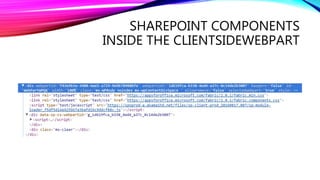 SHAREPOINT COMPONENTS
INSIDE THE CLIENTSIDEWEBPART
 