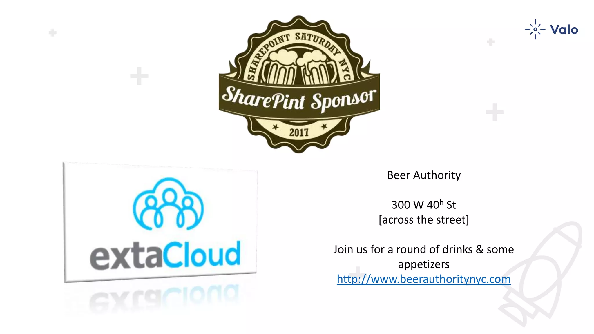 Beer Authority 300 W 40h St [across the street] Join us for a round of drinks & some appetizers http://www.beerauthoritynyc.com 