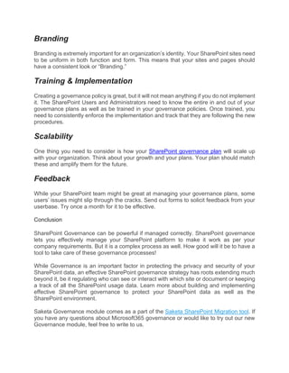 SHAREPOINT GOVERNANCE OVERVIEW visual data 7