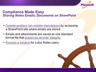 Compliance Made Easy Sharing Notes Emails, Documents on SharePoint 