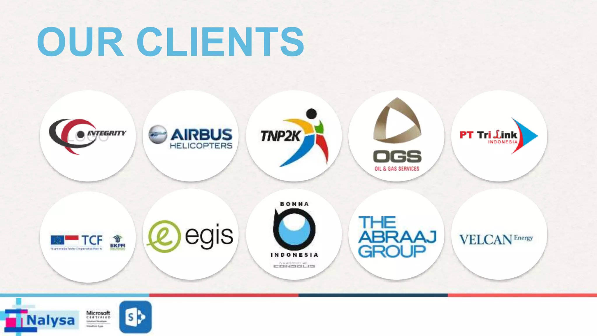 LOGO LOGO LOGO
LOGOLOGO
OUR CLIENTS
 