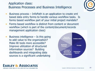 Application class:  Business Processes and Business Intelligence <ul><li>Business process – InfoPath is an application to ...