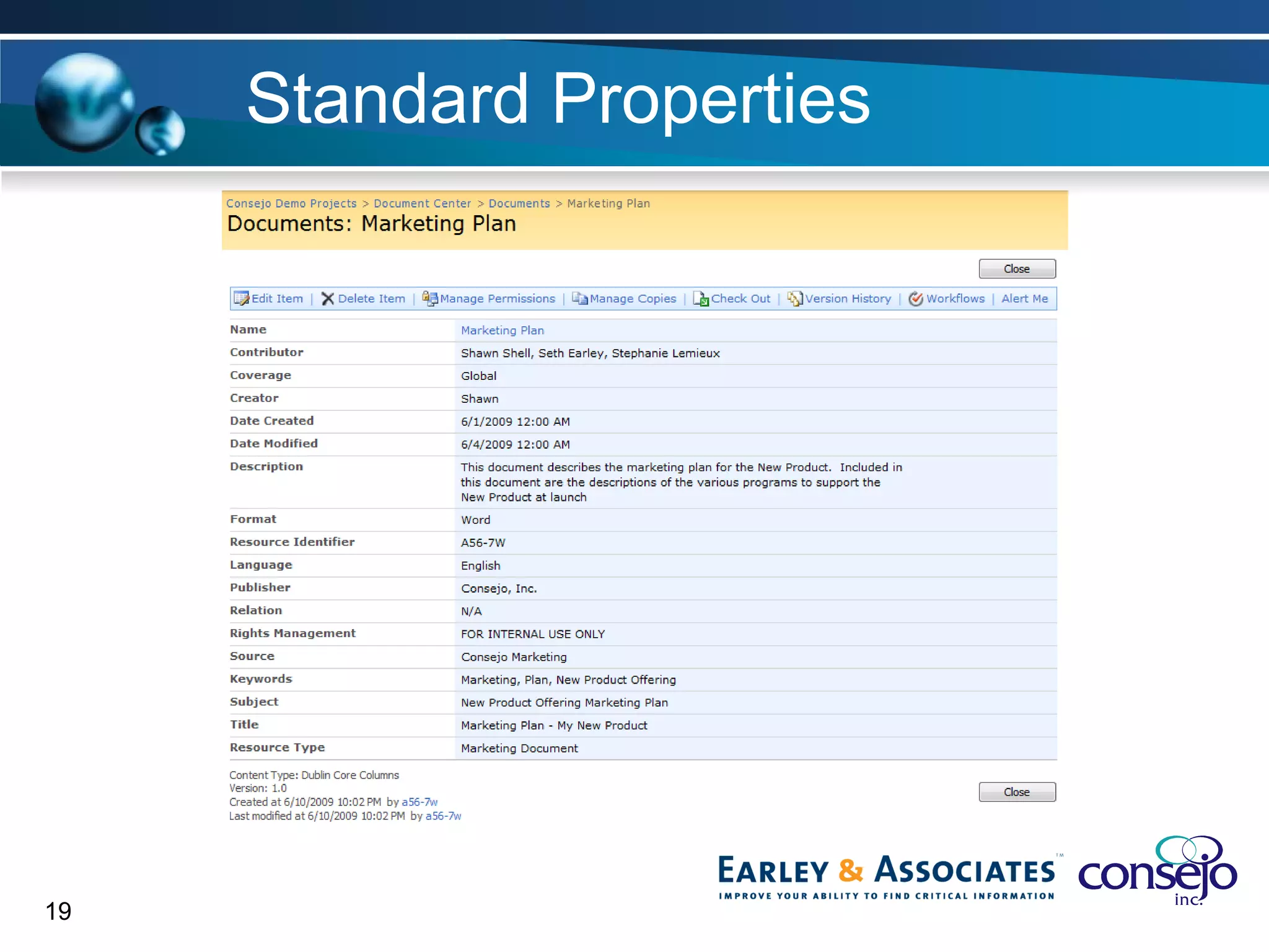 Standard Properties 
