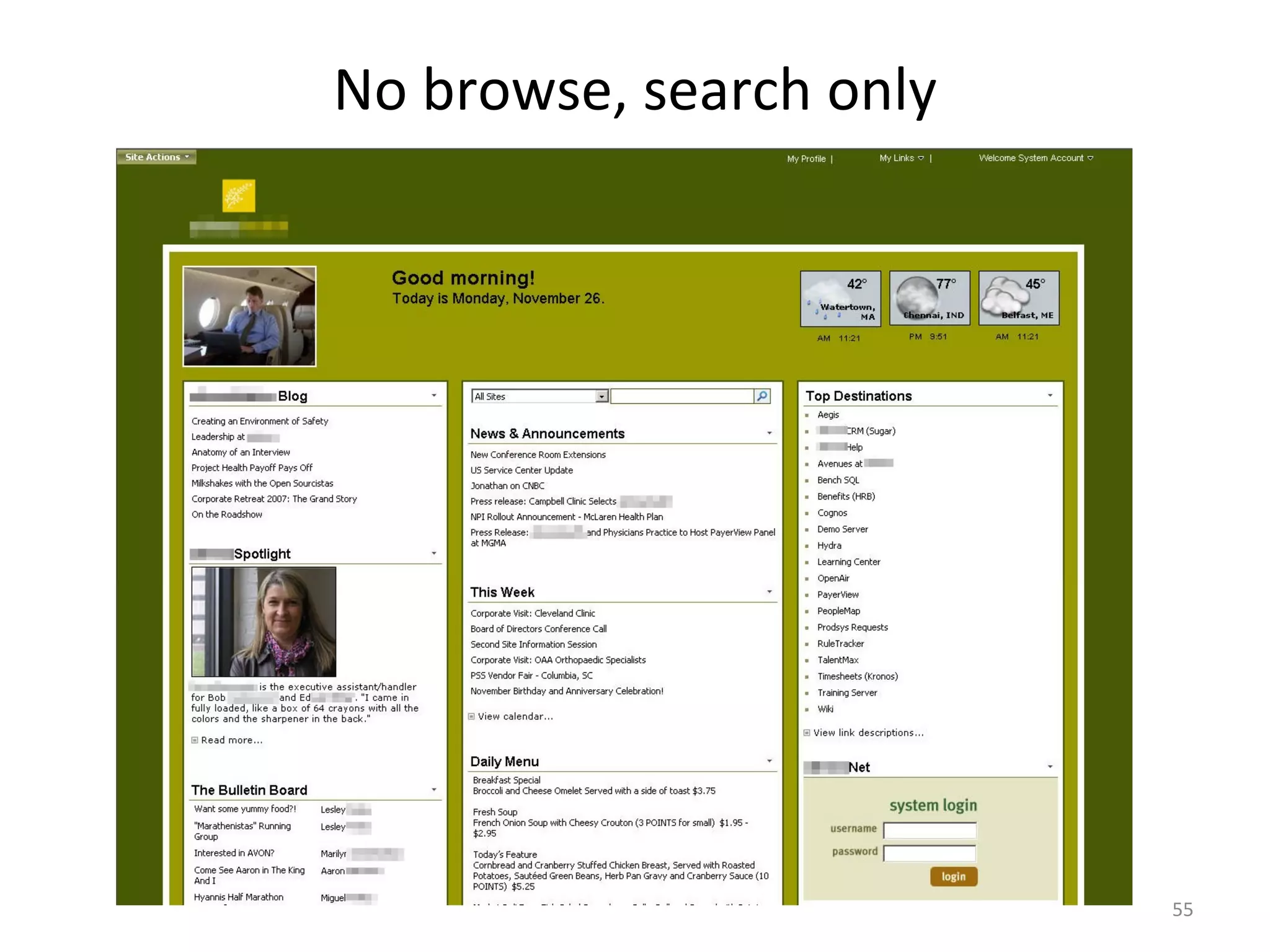 No browse, search only 