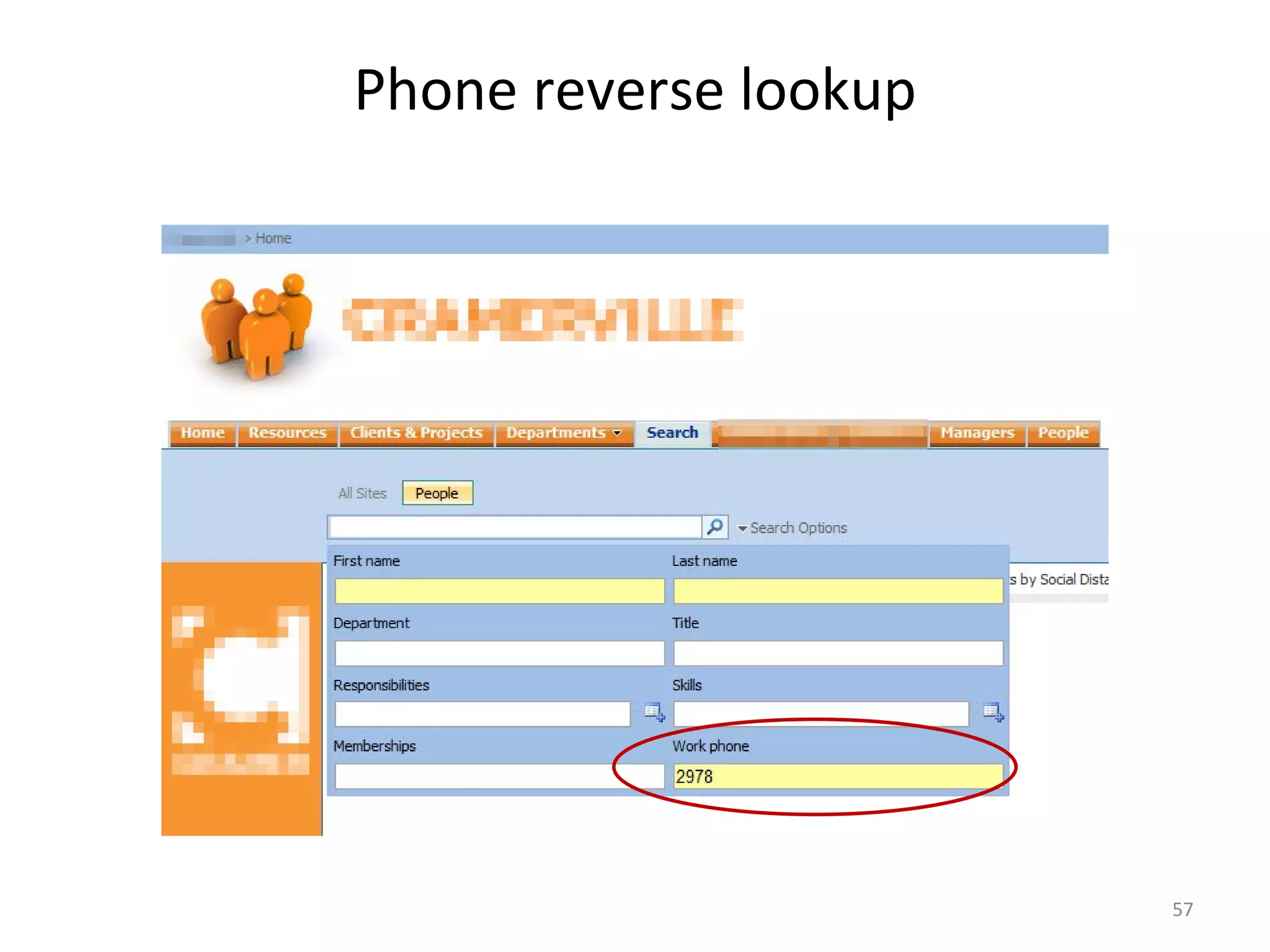 Phone reverse lookup 