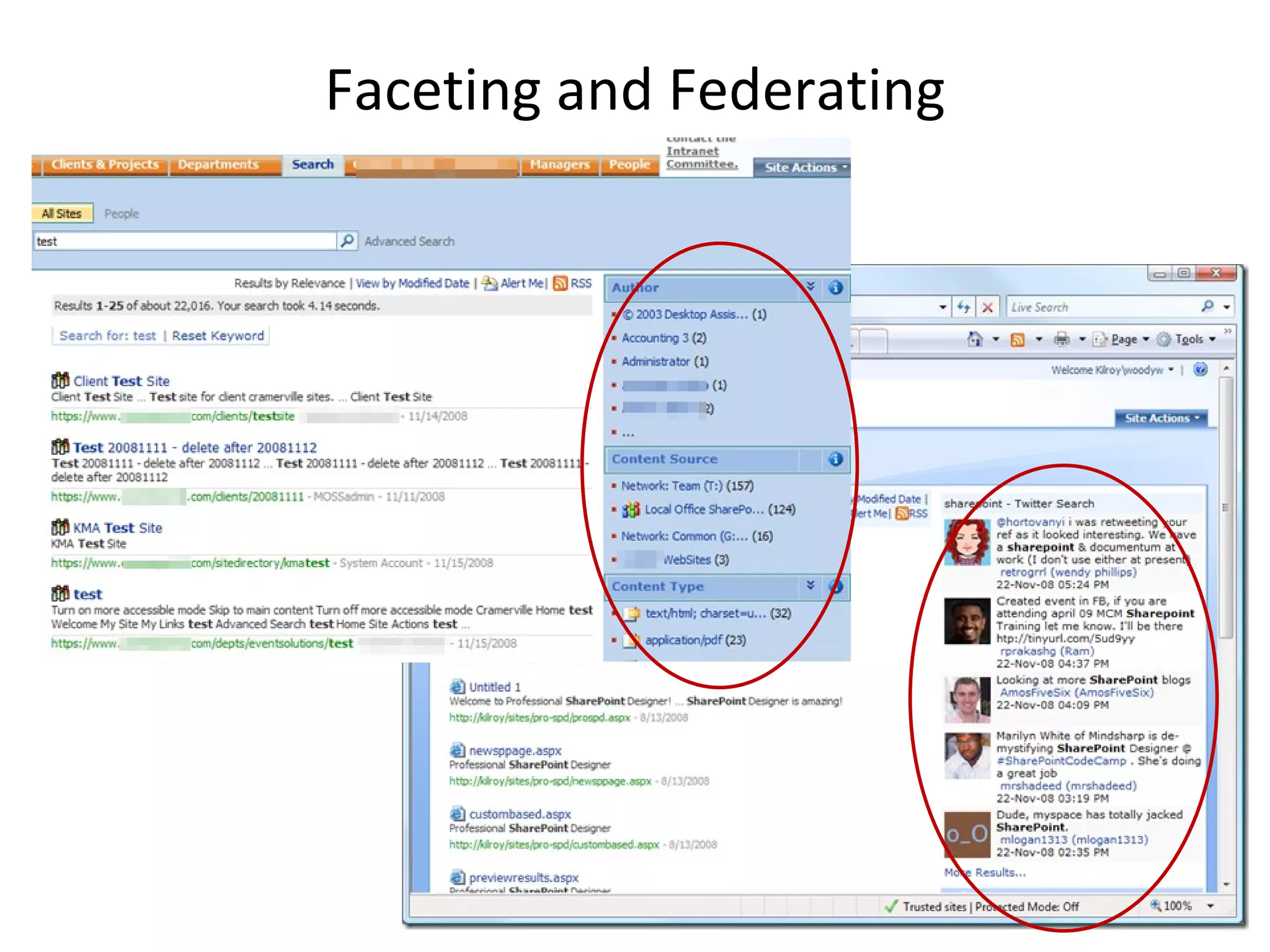 Faceting and Federating 