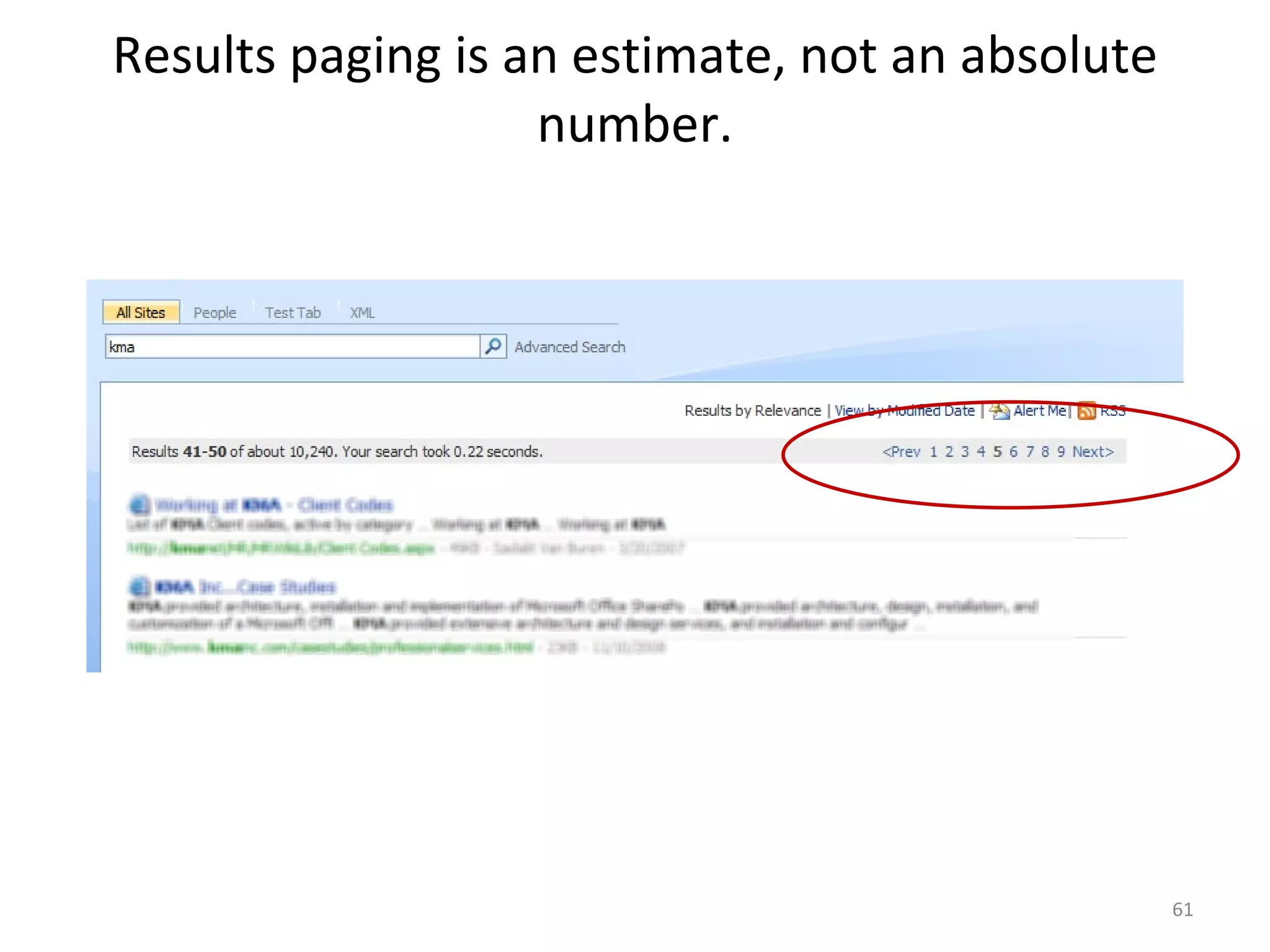 Results paging is an estimate, not an absolute number. 